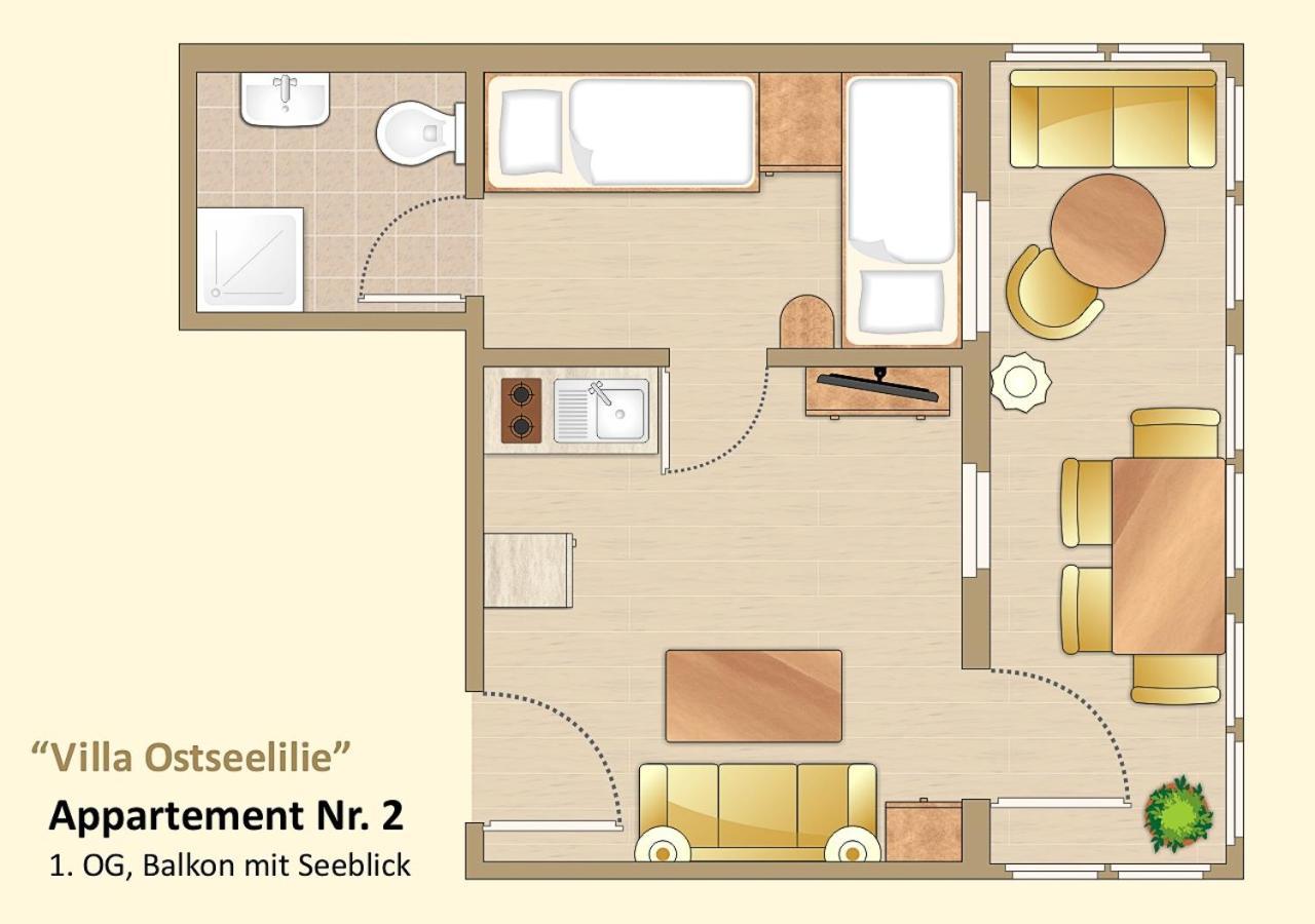 Appartement Ostseelilie - Mit Balkon Und Meerblick